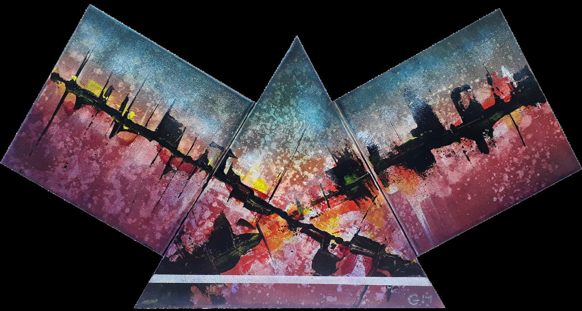 #64 "Désobéissance"
Acrylique sur toiles, 20+35+20