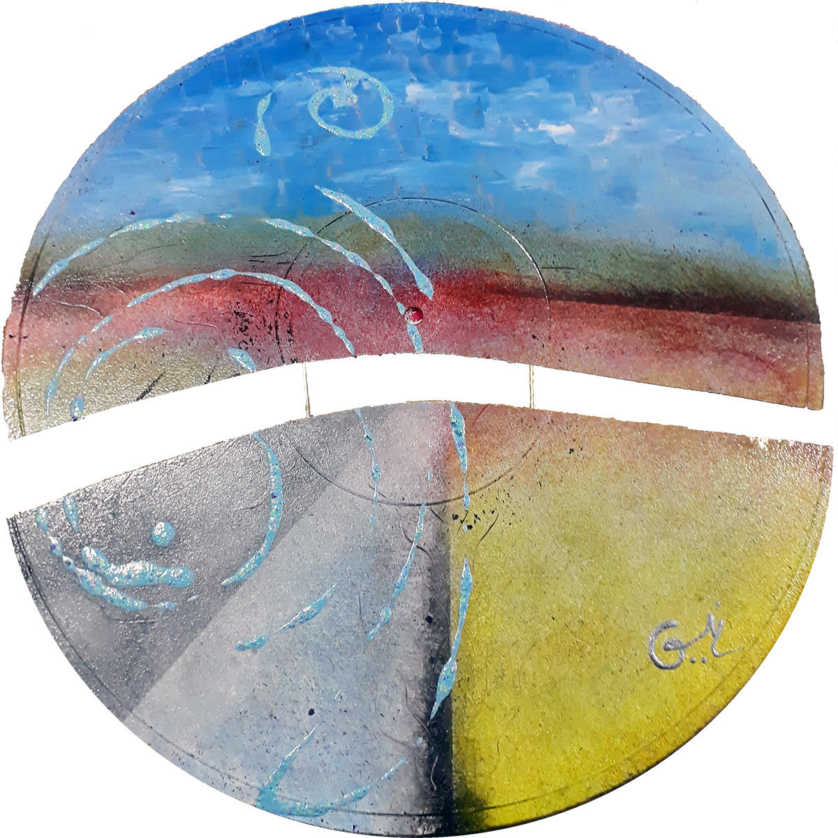 #72 "Au banc"
Acrylique sur vinyle, 78 tours