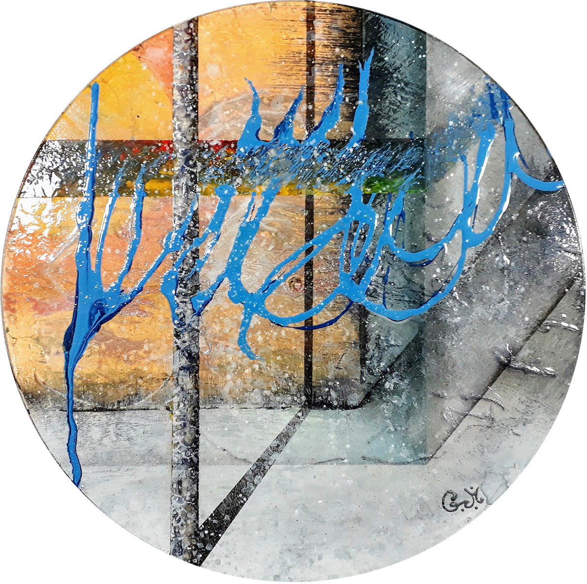 #77 "Croisement"
Acrylique sur vinyle, 78 tours