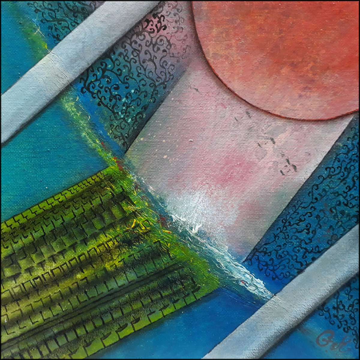 #99 "Kryptos"
Acrylique sur carton toilé, 30x30