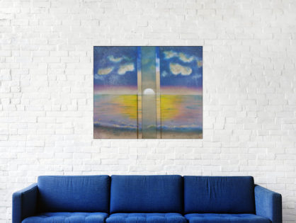 #146 "Iboga" Acrylique sur bois, 45 x 53 cm