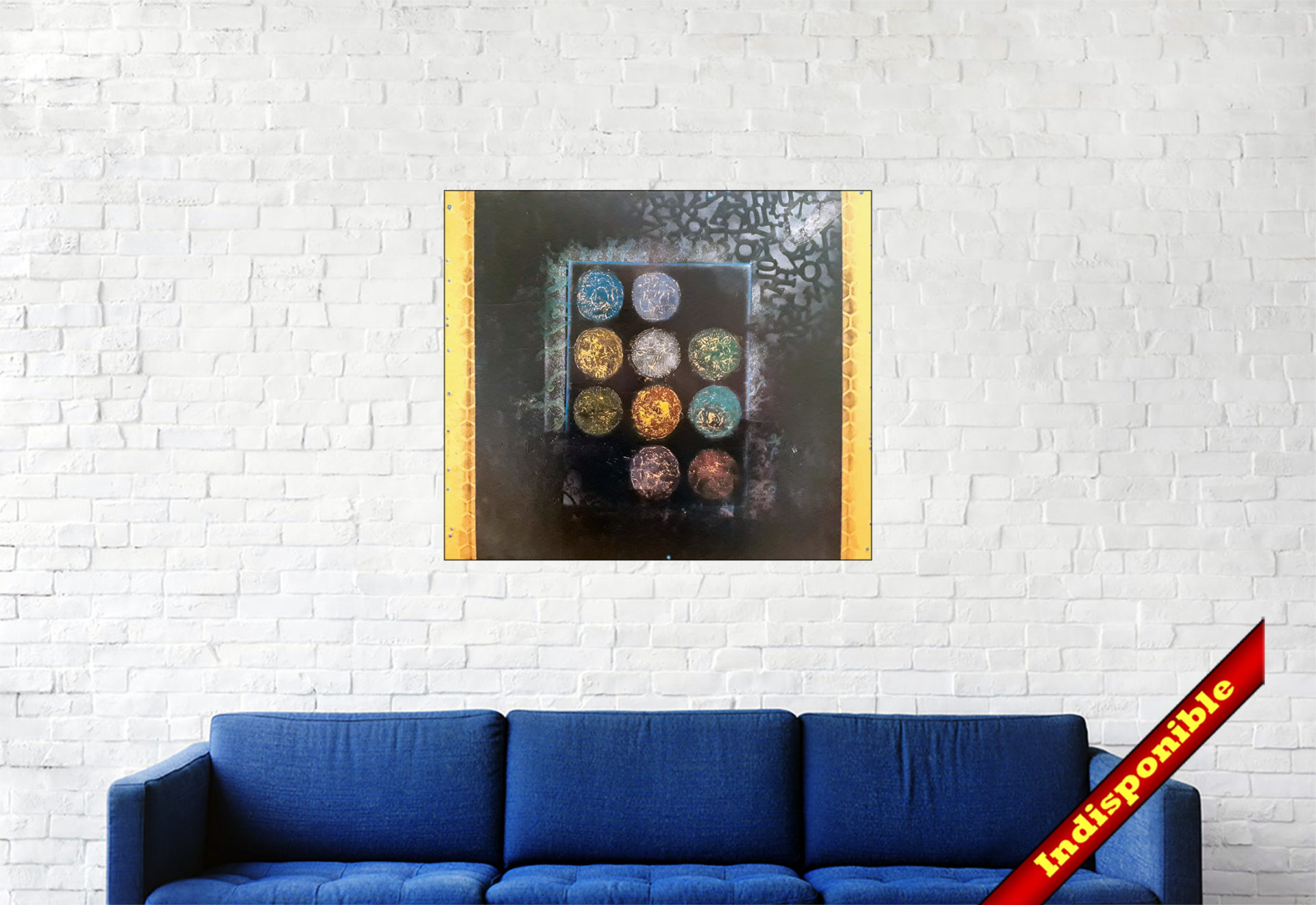 #147 "Quadra" Acrylique sur bois, 45 x 52 cm