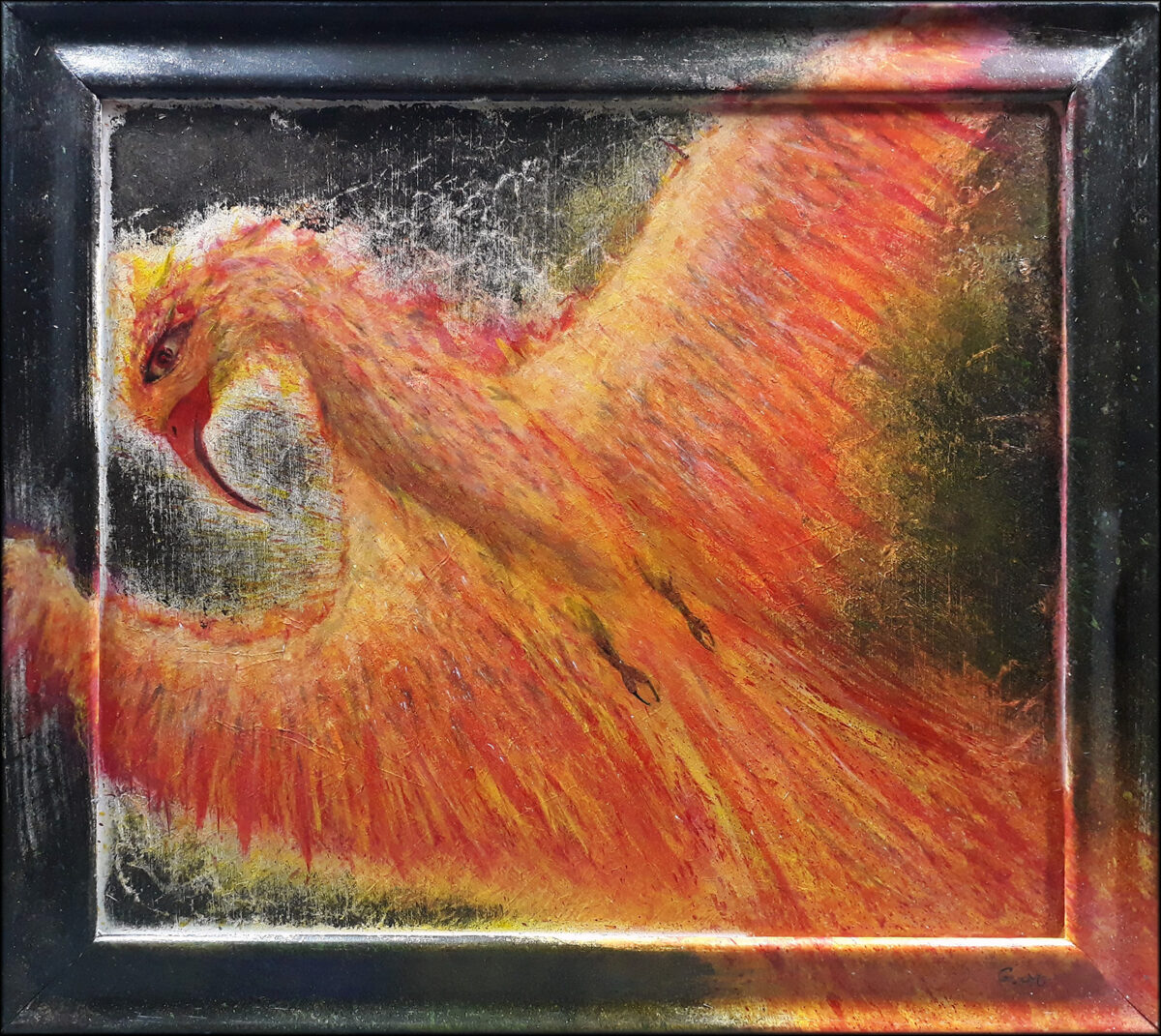 #149 "Ph-1" Acrylique sur bois, 49 x 55 cm