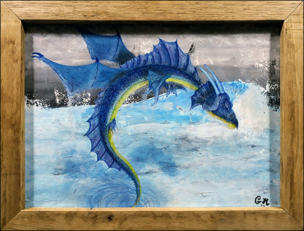 #153 "Ryujin" Acrylique sur carton toilé, 30 x 40 cm