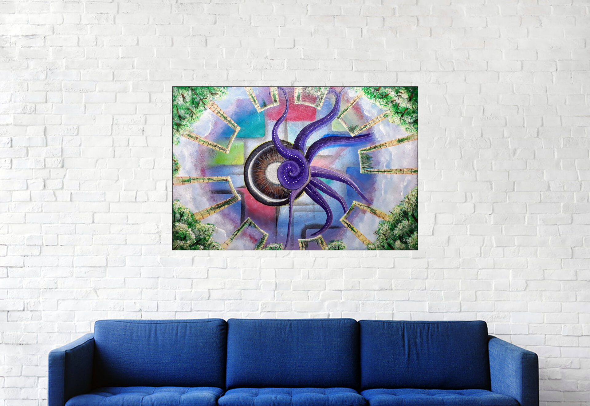 #154 "La couleur tombée du ciel" Acrylique sur toile, 40 x 60 cm