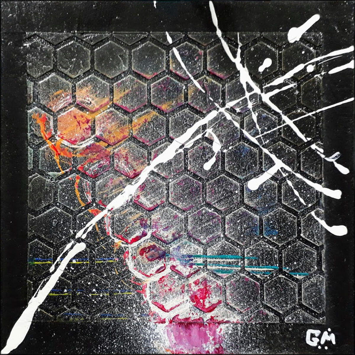 #158 "Sleeping Satellite" Acrylique sur carton toilé, 20 x 20 cm