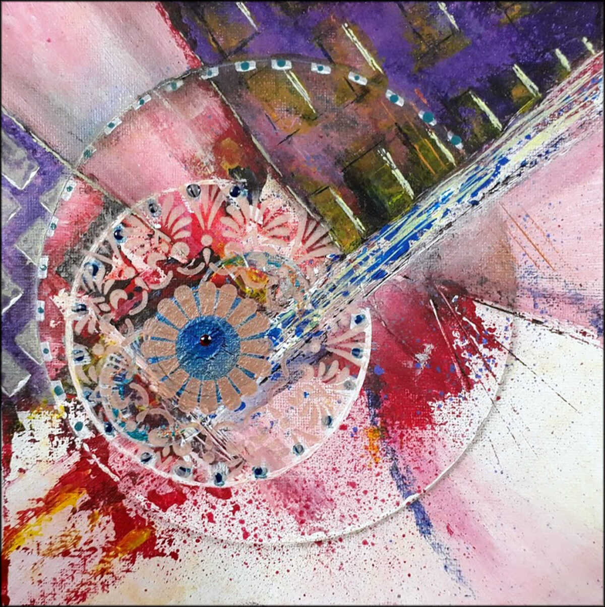 #159 "Clin" Acrylique sur carton toilé, 20 x 20 cm