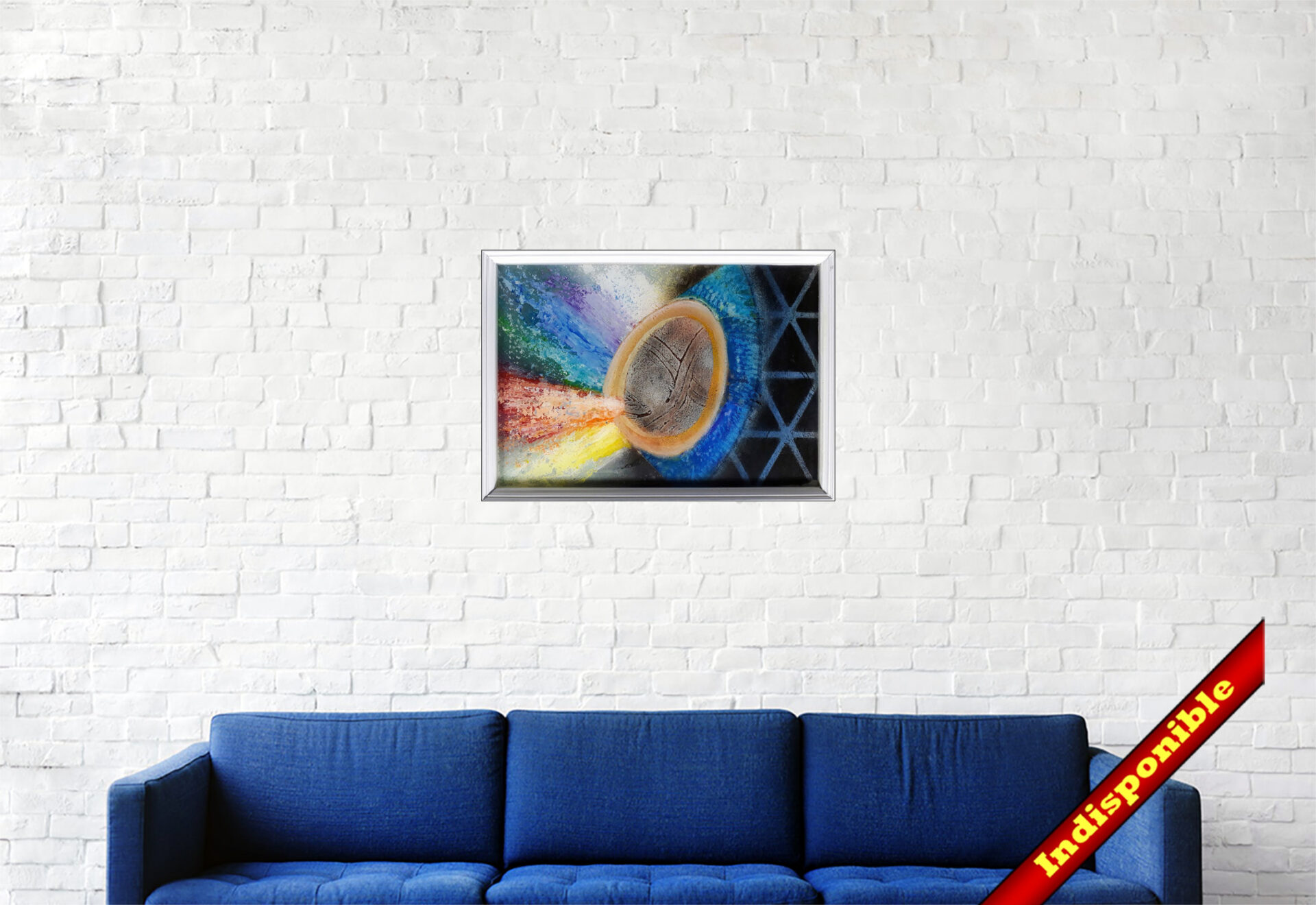 #161 "Eclosion" Plateau acrylique sur toile et résinage epoxy, 27 x 38 cm