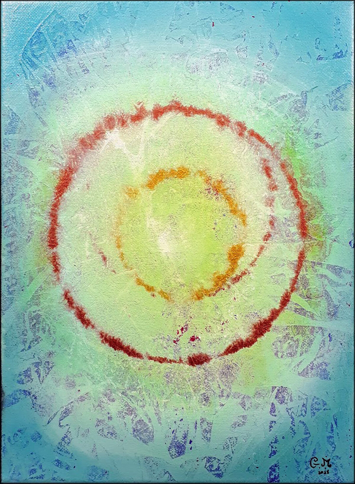 #169 "1-2-3" Acrylique sur toile, 30x22 cm