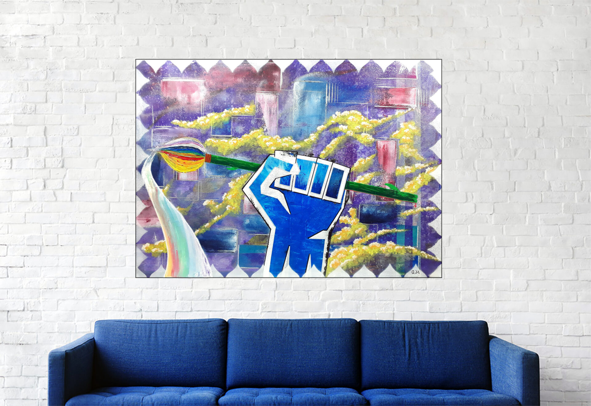 #170 "Rêve hô Lucion" Acrylique sur toile, H50 x L70