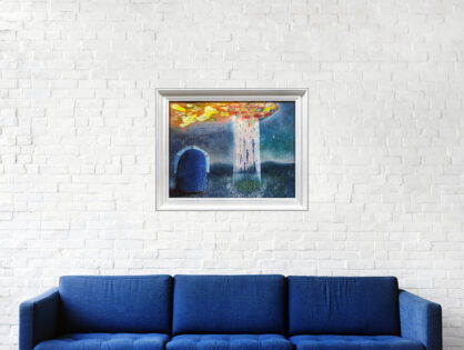 #176 "Abducted" Acrylique sur toile, H36xL45 cm