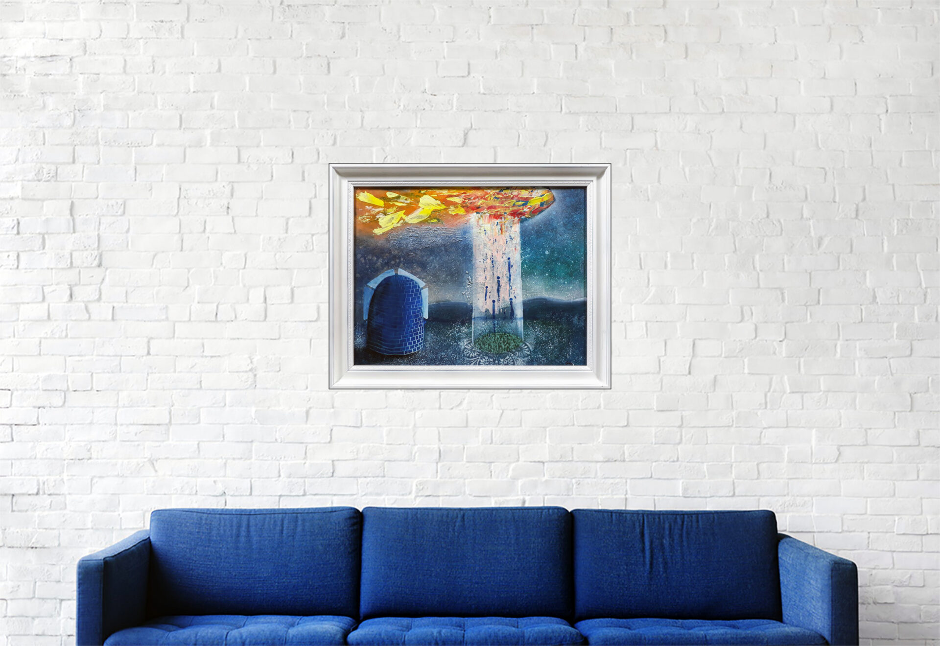 #176 "Abducted" Acrylique sur toile, H36xL45 cm