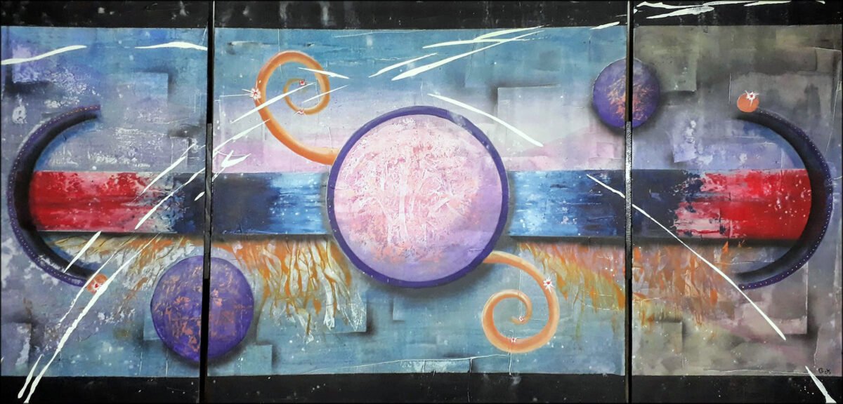 #177 "Patch" Acrylique sur toile, H70xL142 cm