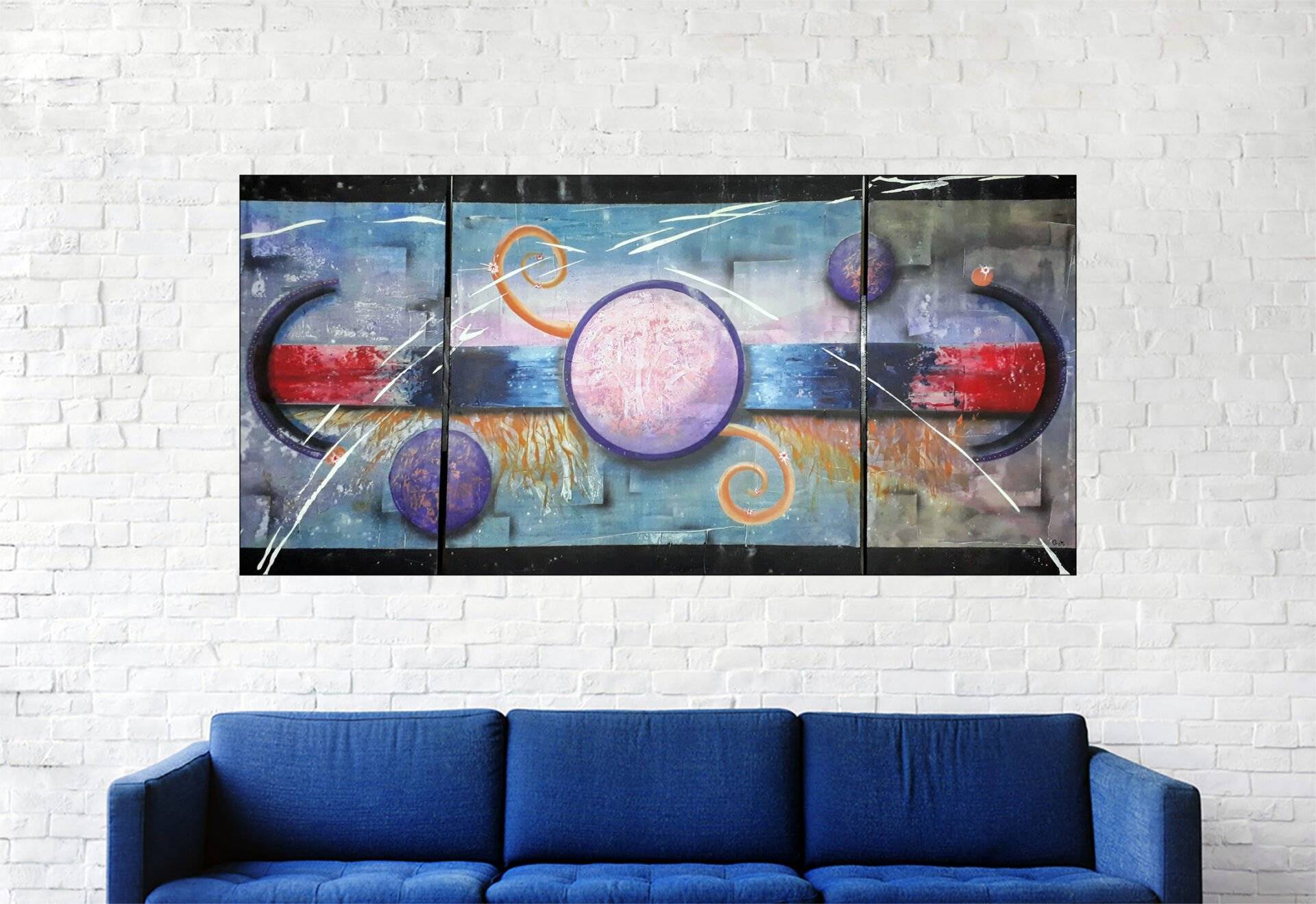 #177 "Patch" Acrylique sur toile, H70xL142 cm